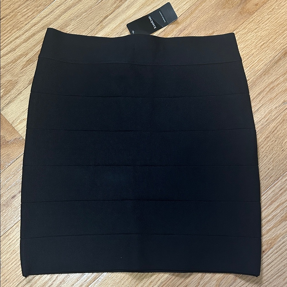 Bebe Elegant Black Bandage Mini Skirt